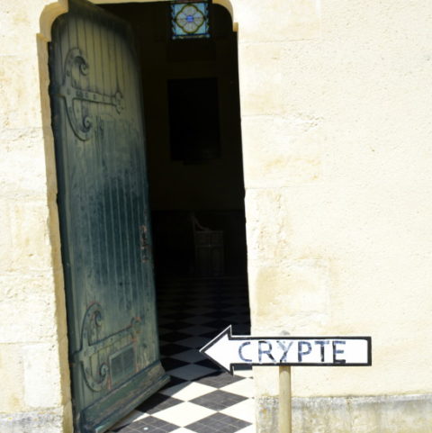 Church door to Crypt Curzon in the Vendee