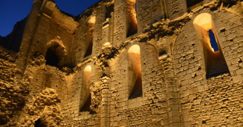 Abbaye de Maillezais Abbey by night