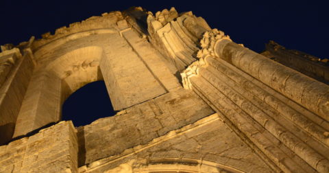 Maillezais Abbey by night