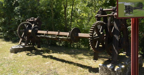 Ancient tool to create the canals of the Marais Poitevin in La Claye village Vendee