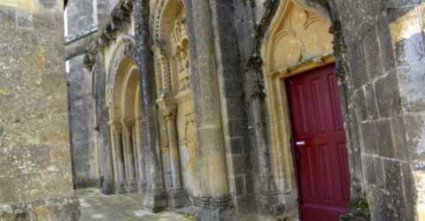 Incredible Roman portal of the Church Foussais-Payre in the Vendee
