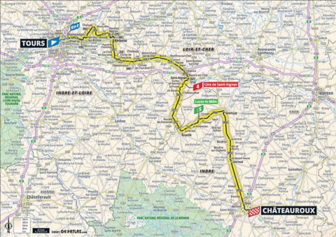 Map tour de France Stage 6 in 2021